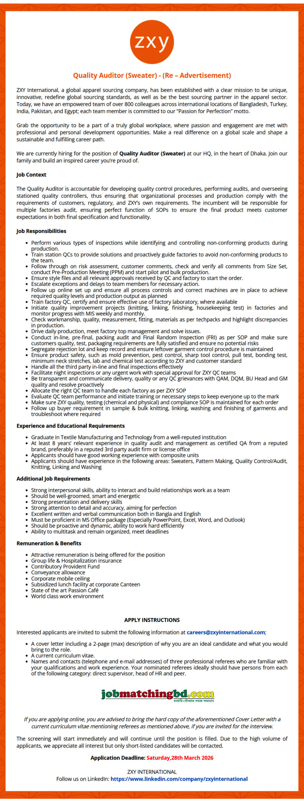 Jobs in Garments 2026