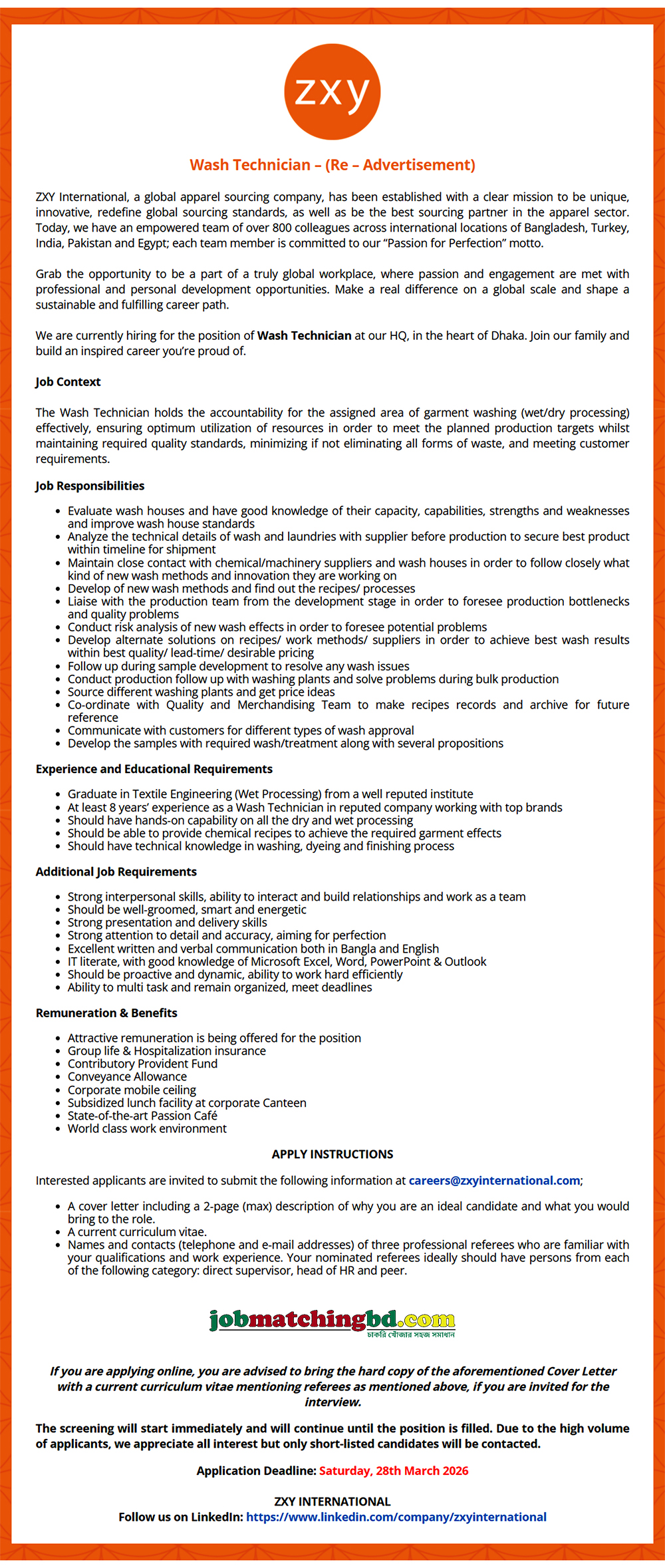 Garments Career in BD 2026