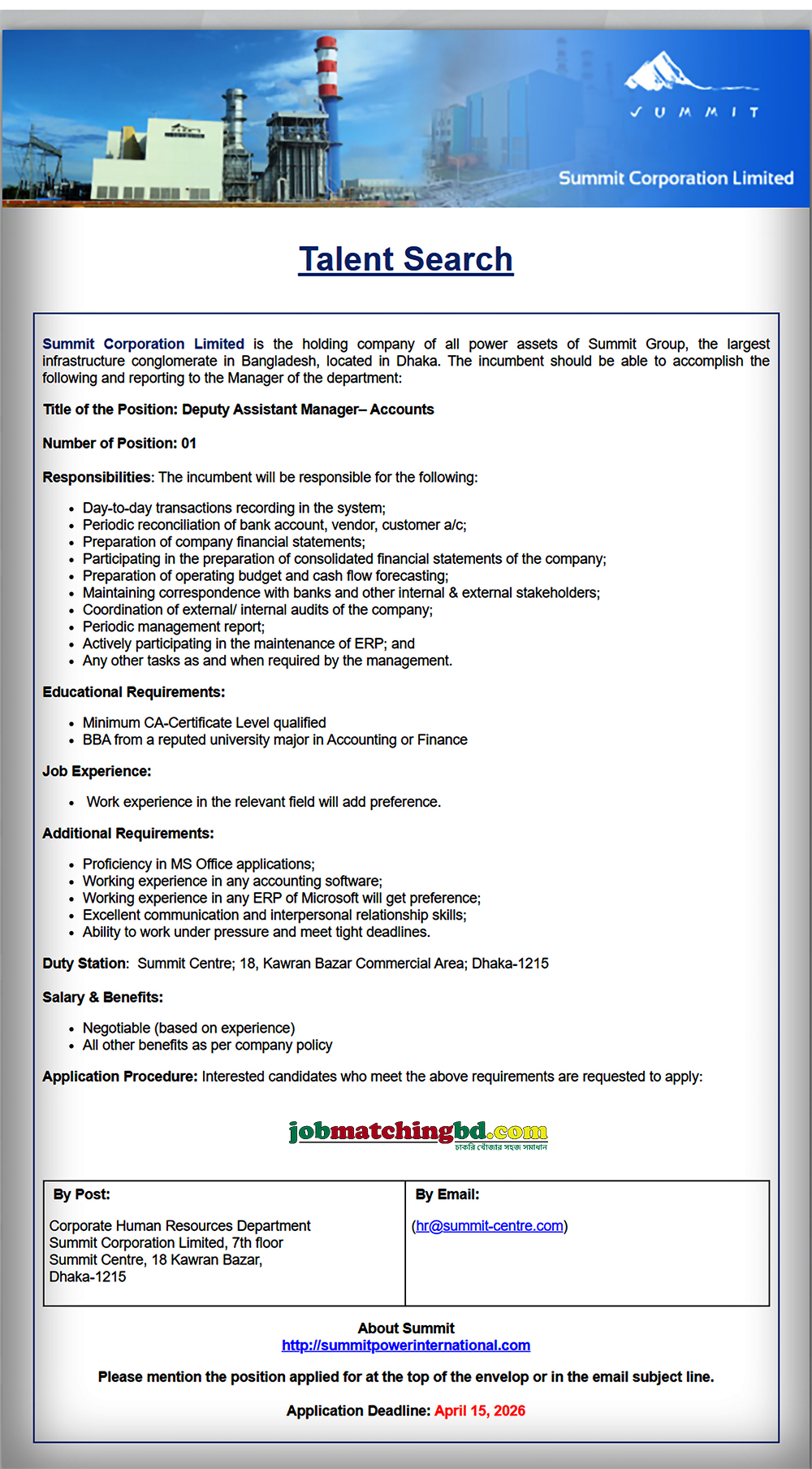 Accounting Career in BD
