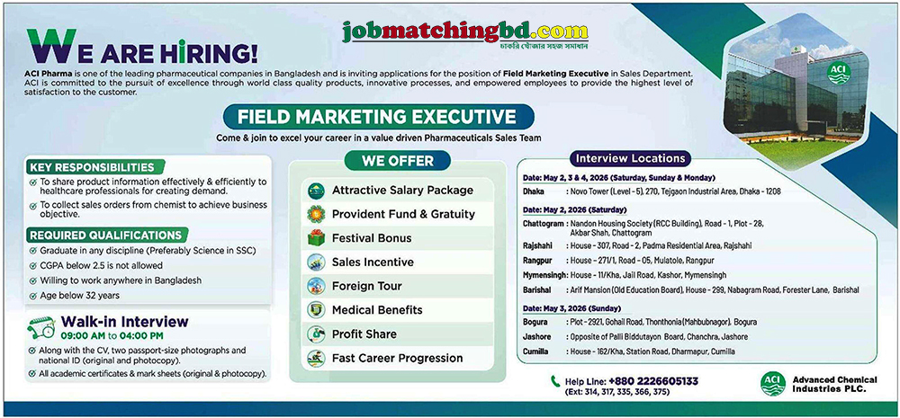 Pharmaceutical Career in BD 2026