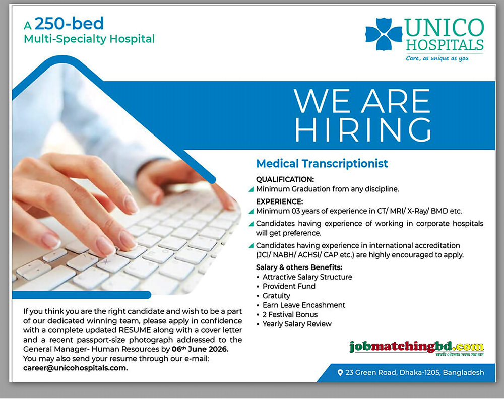Medical Job in Dhaka 2026