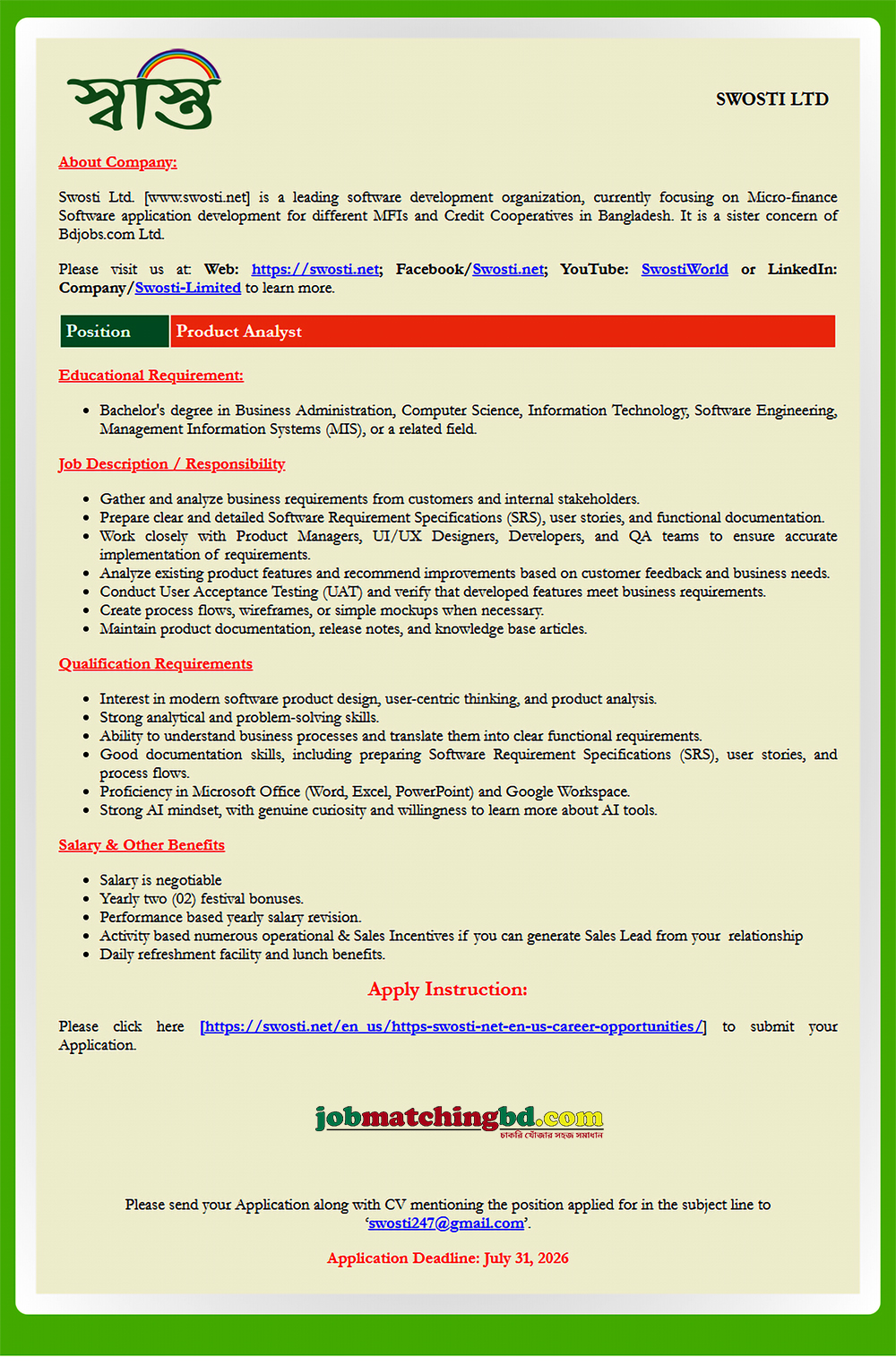 IT Career in Dhaka 2026
