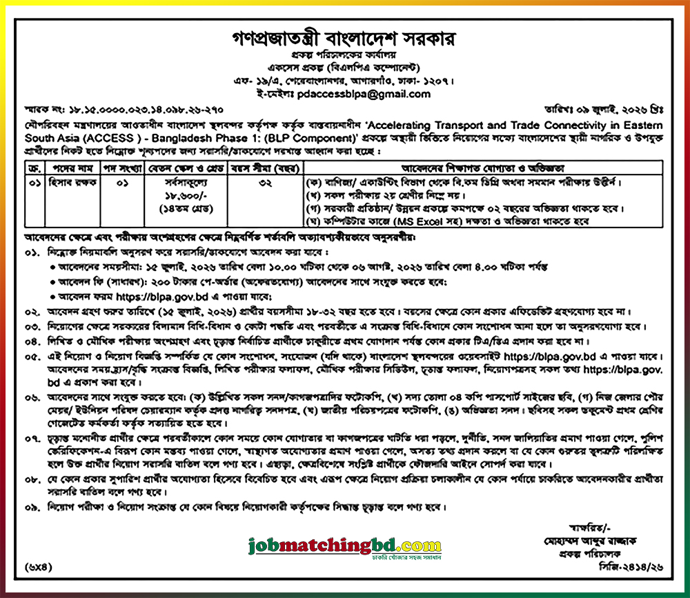 BLPA Job Circular 2026