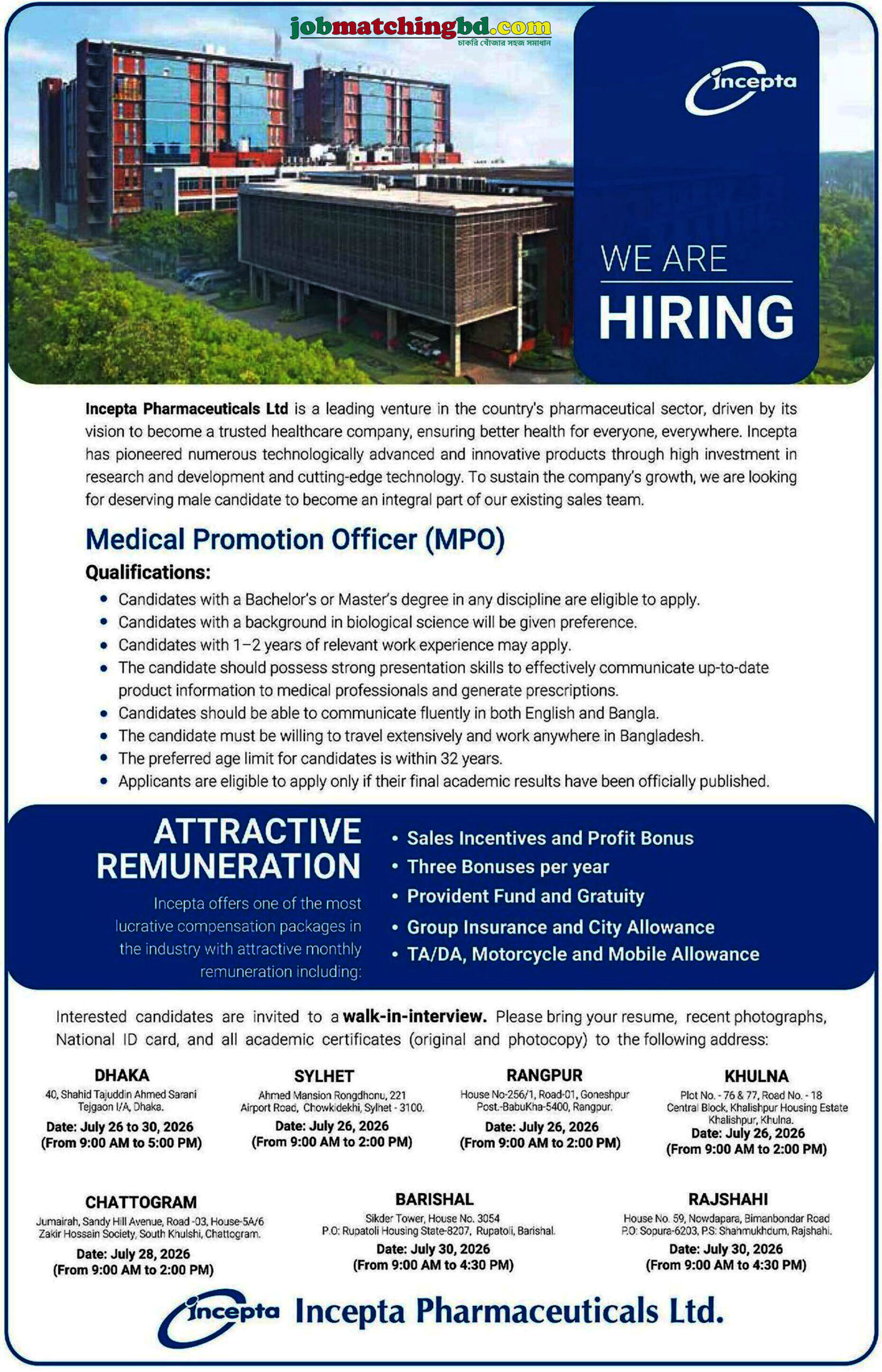 Pharma Job in BD 2026