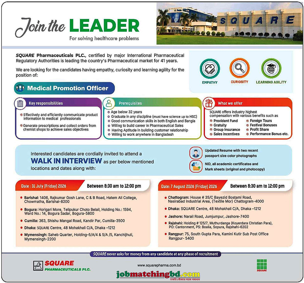 Pharma Jobs in Bangladesh 2026