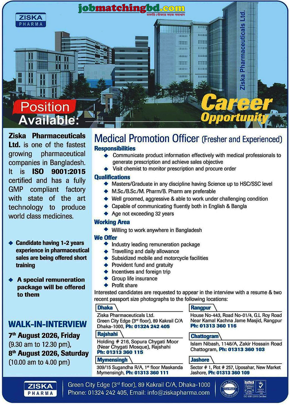 Pharma Job Circular BD 2026